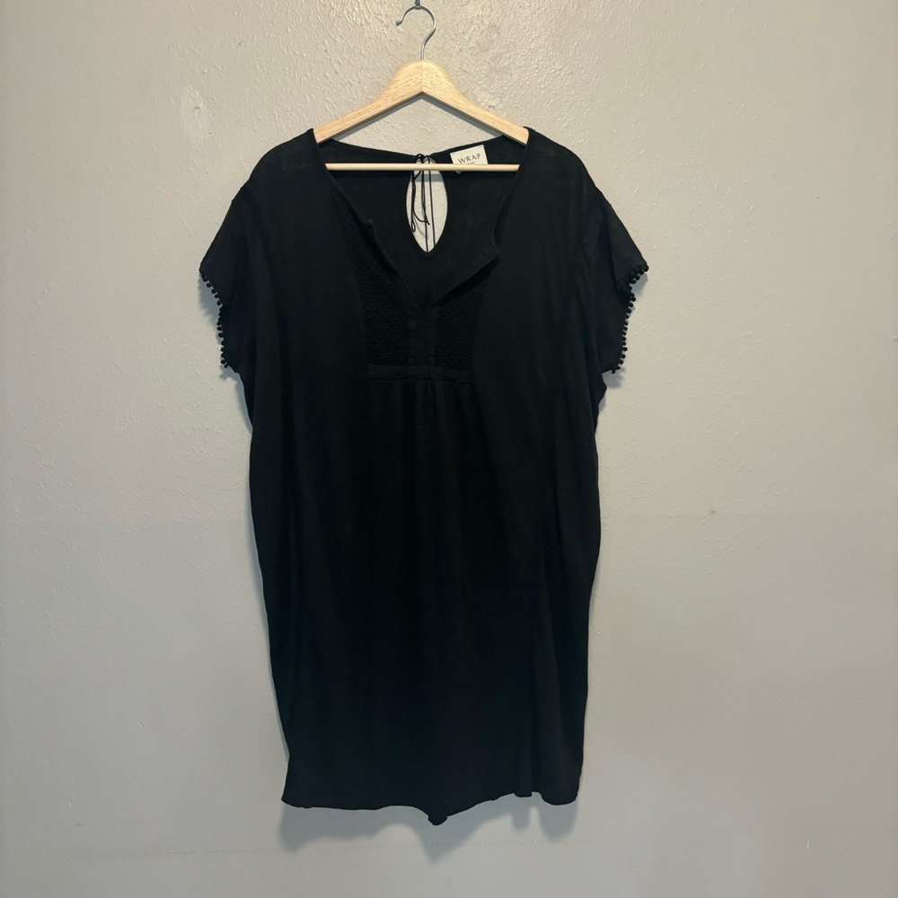 Wrap London Linen Dress Size 14 Black